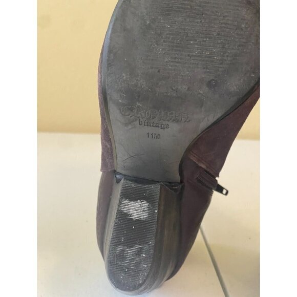 Crown Vintage Naydine Womens Boots Size 11 Tan Suede Ankle Booties dark plum - Picture 9 of 16
